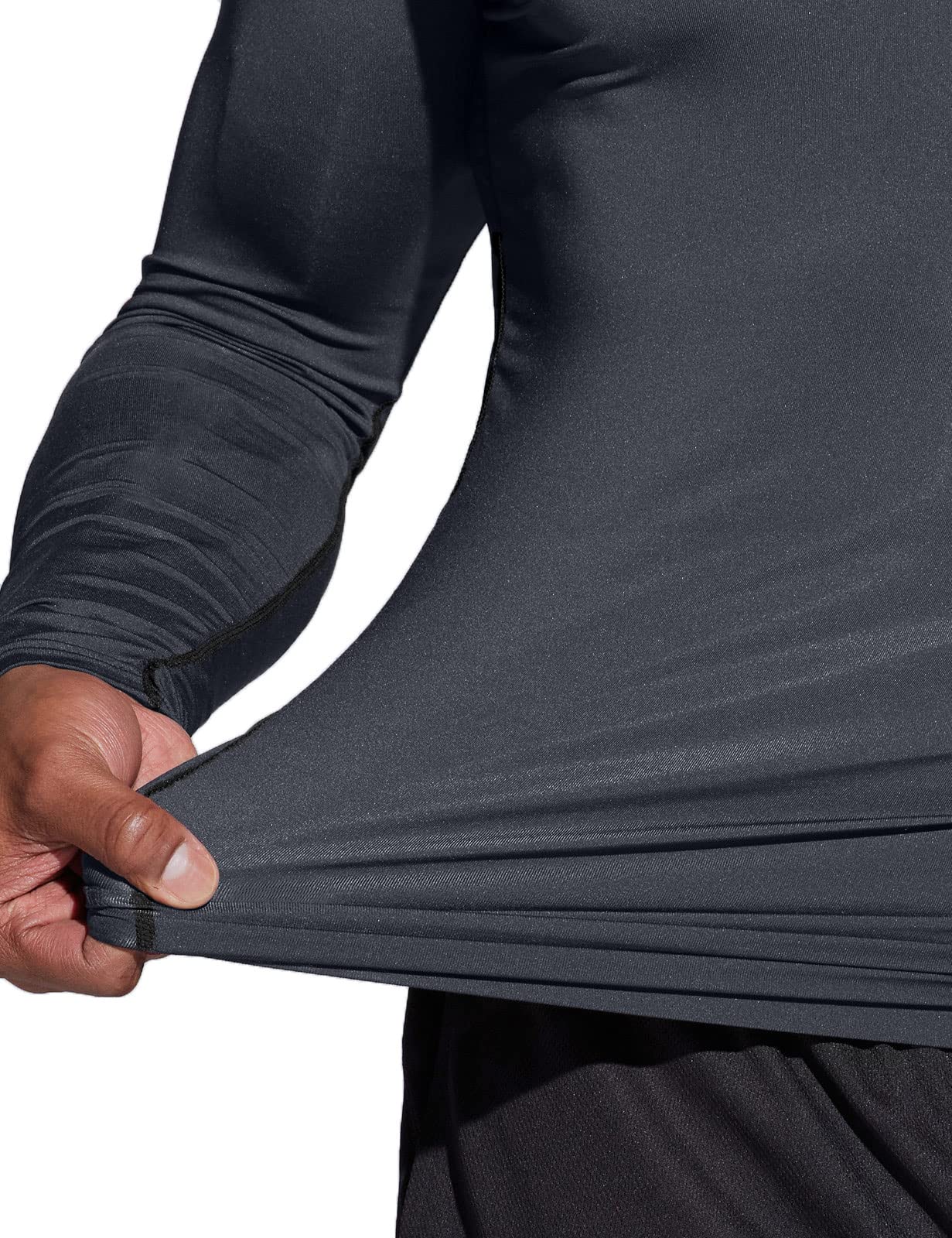 TSLA Men's UPF 50+ Compression Shirts, Cool Dry Long Sleeve Athletic Tops, Sports Baselayer Workout Shirt - Image 7