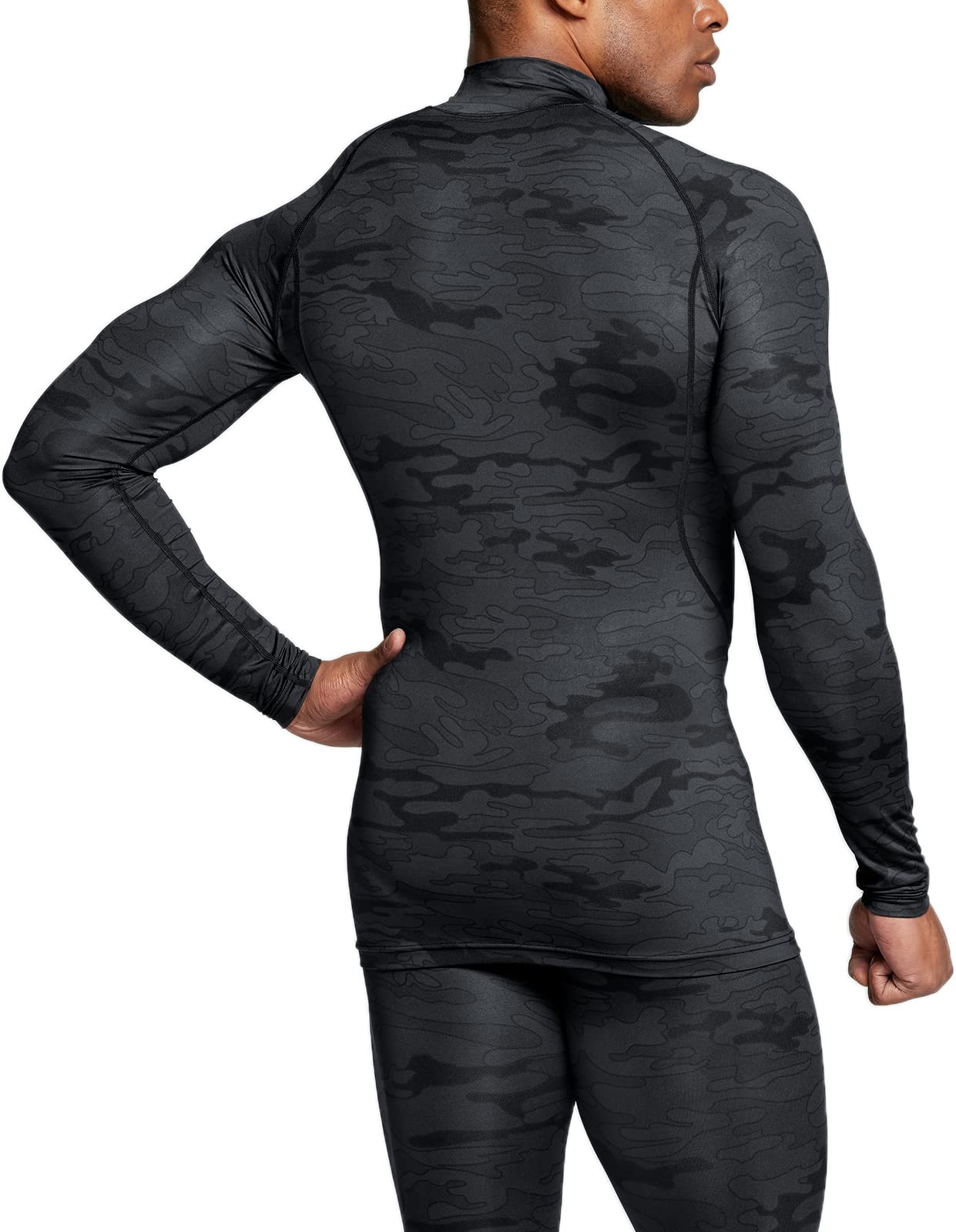 TSLA Men's UPF 50+ Mock Long Sleeve Compression Shirts, Athletic Workout Shirt, Base Layer for Water Sports - Image 4